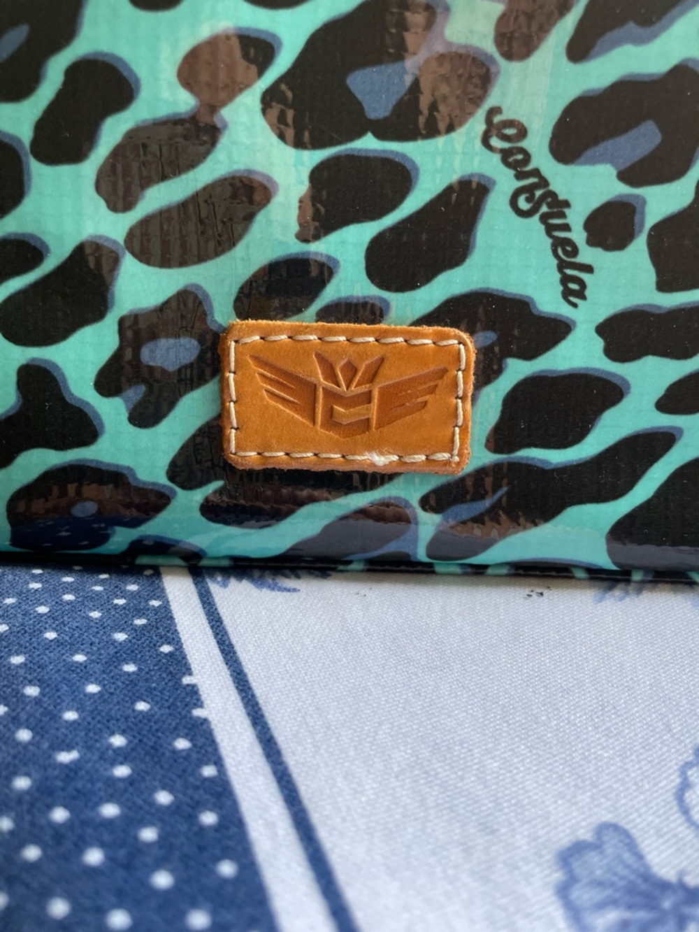 CONSUELA DOWNTOWN CROSSBODY BAG IN BLUE “JAG” LEOPARD PRINT - Picture 9 of 16